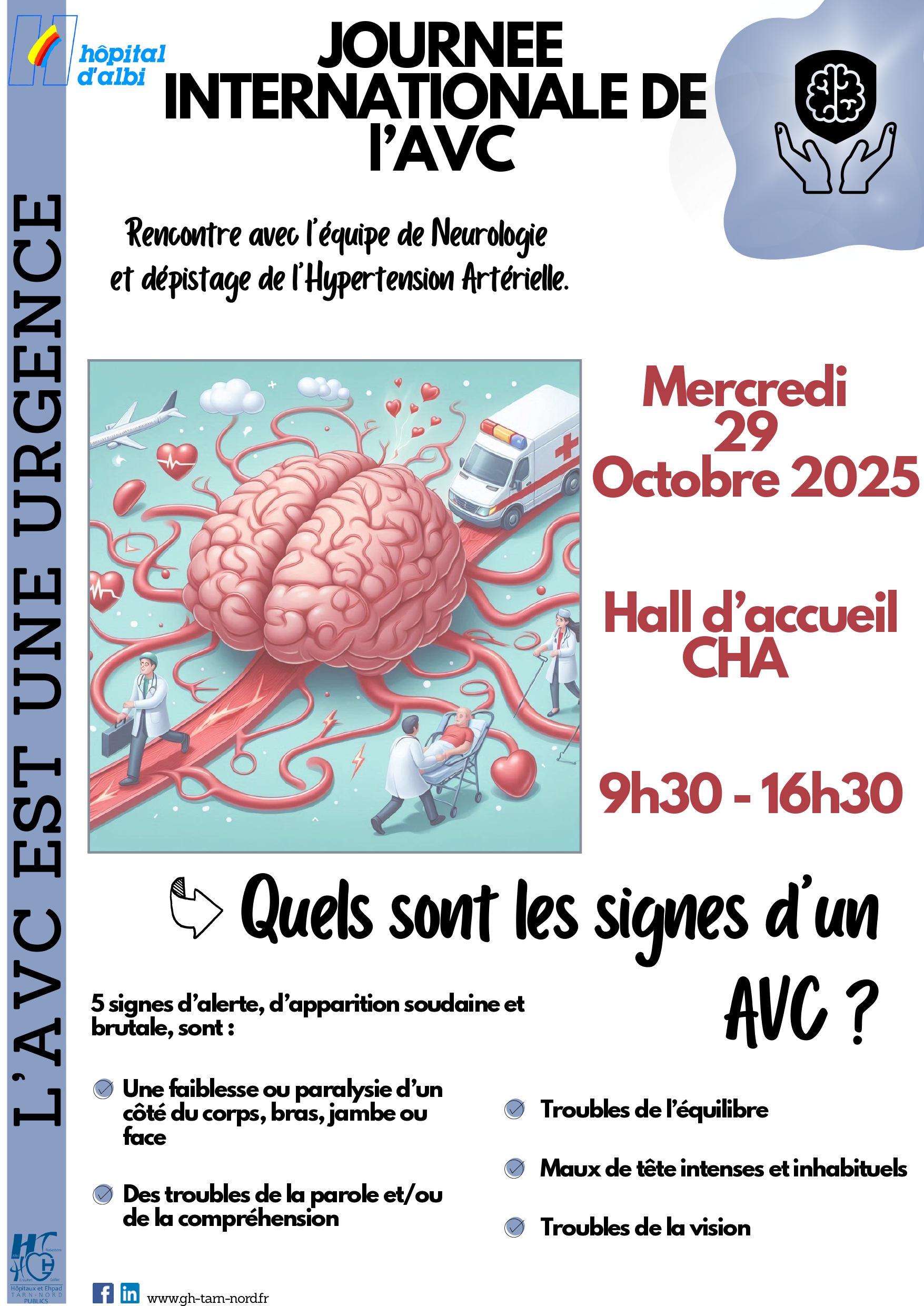 JIOURNEE INTERNATIONALE DE L'AVC 29 OCTOBRE 2025