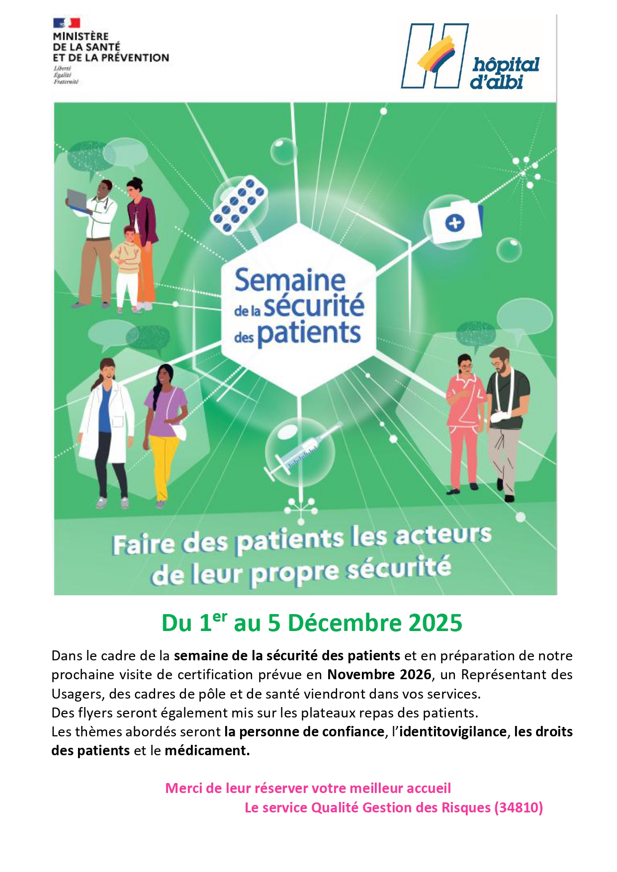 semaine sécurité patient 2025 CH Albi