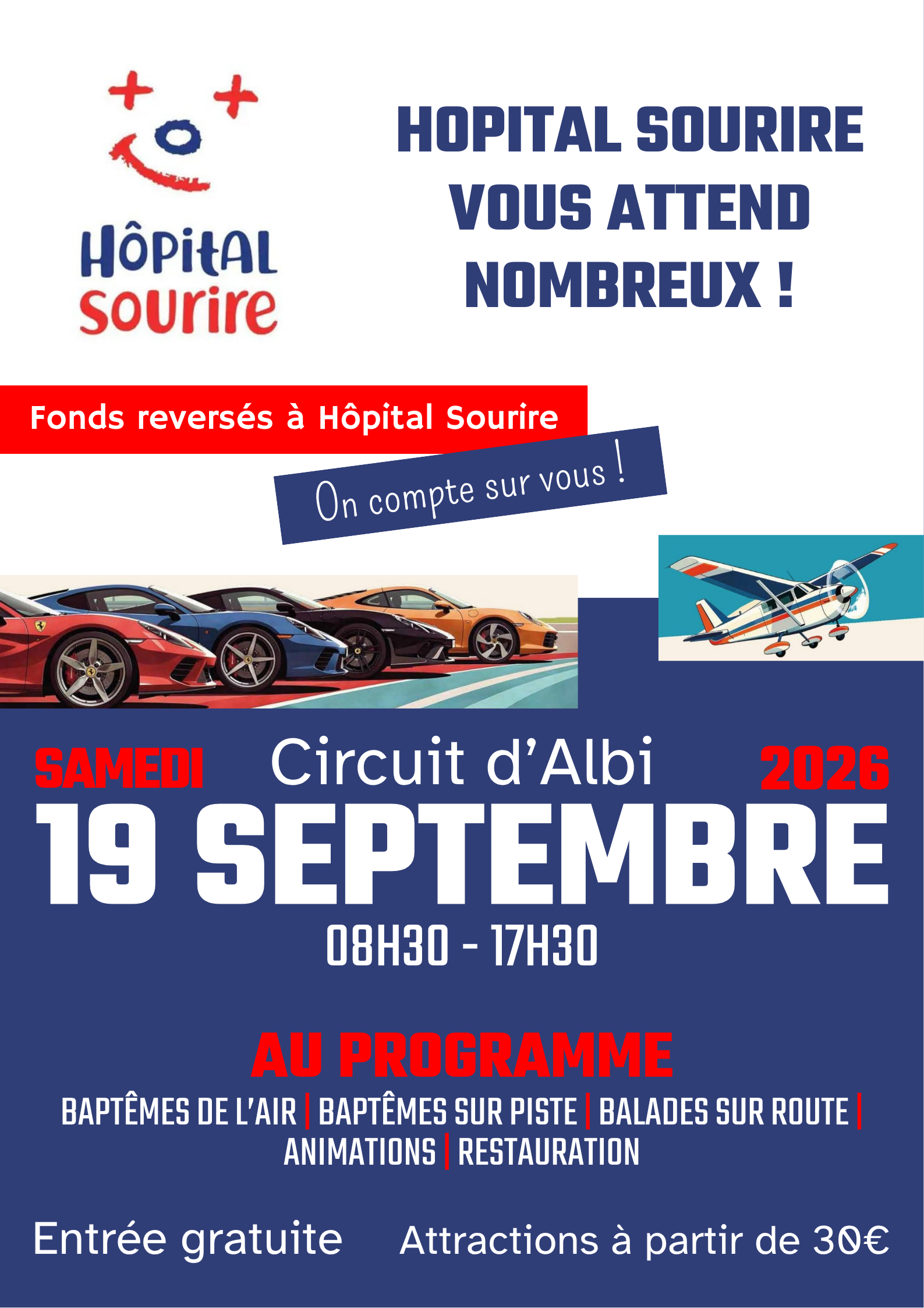 Hôpital sourire Baptême sur piste