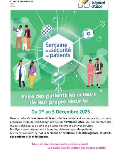semaine sécurité patient 2025 CH Albi